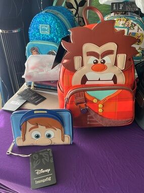 Disney Pixar Loungefly Wreck It Ralph Backpack & Wallet Set